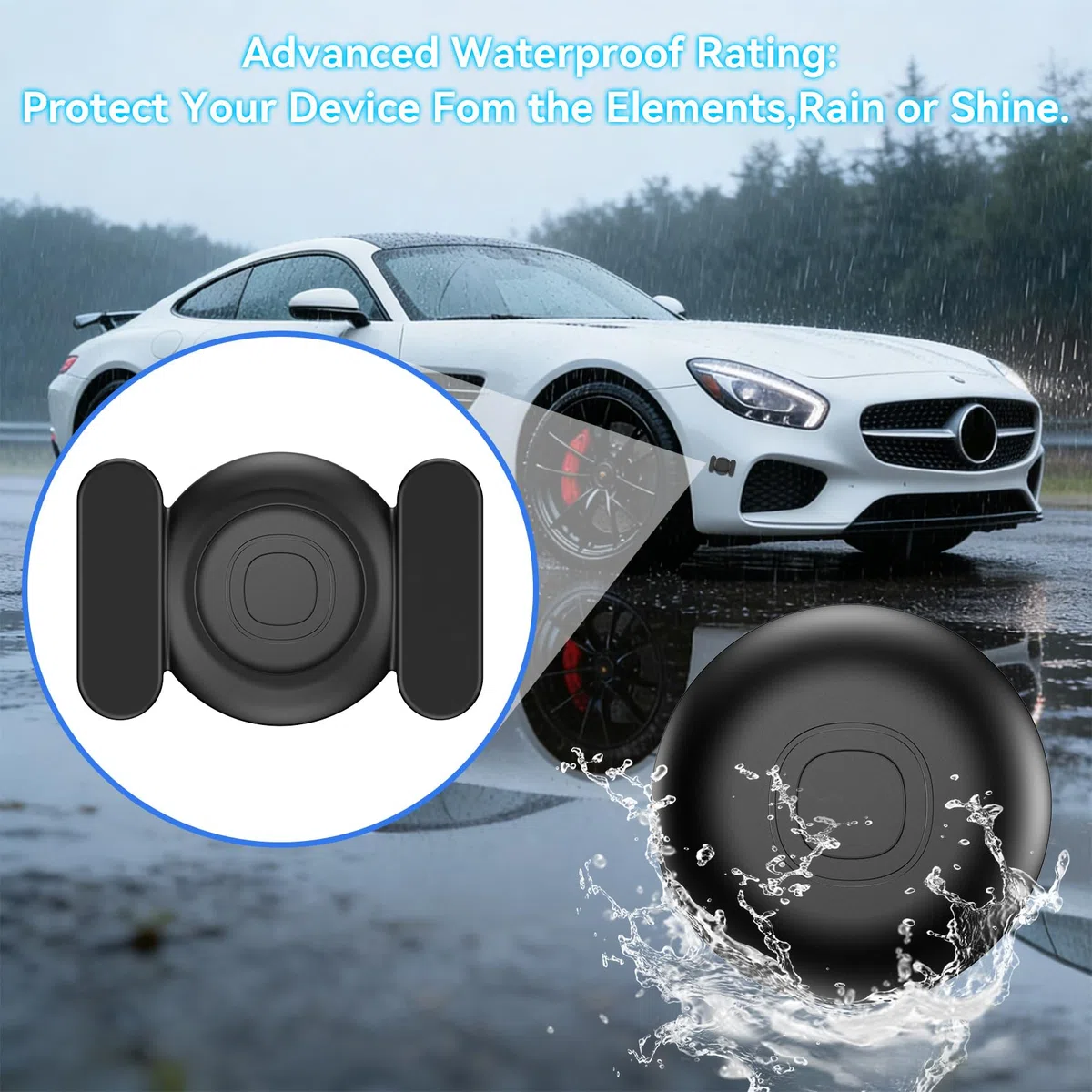 GPS Tracker per Auto, Air Tracker Android e IOS,Magnetico Gps Per Auto, IP68 Impermeabile Auto Localizzatore con App Copertura Globale In Tempo Reale Tracciare Veicolo/Moto,Senza SIM senza Abbonamento