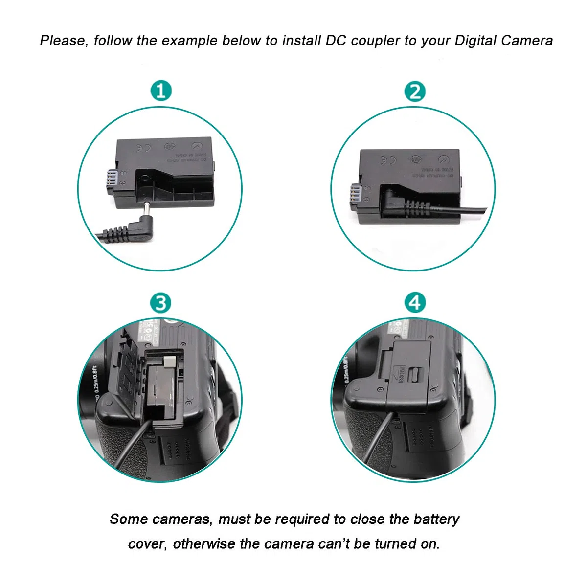 CA-PS700 ACK-E8 Cavo USB Power Bank + Accoppiatore DR-E8 Batteria Dummy LP-E8 + Caricabatterie 5V 3A per Canon EOS T2i T3i T4i T5i 650D 700D X4 X5 X6