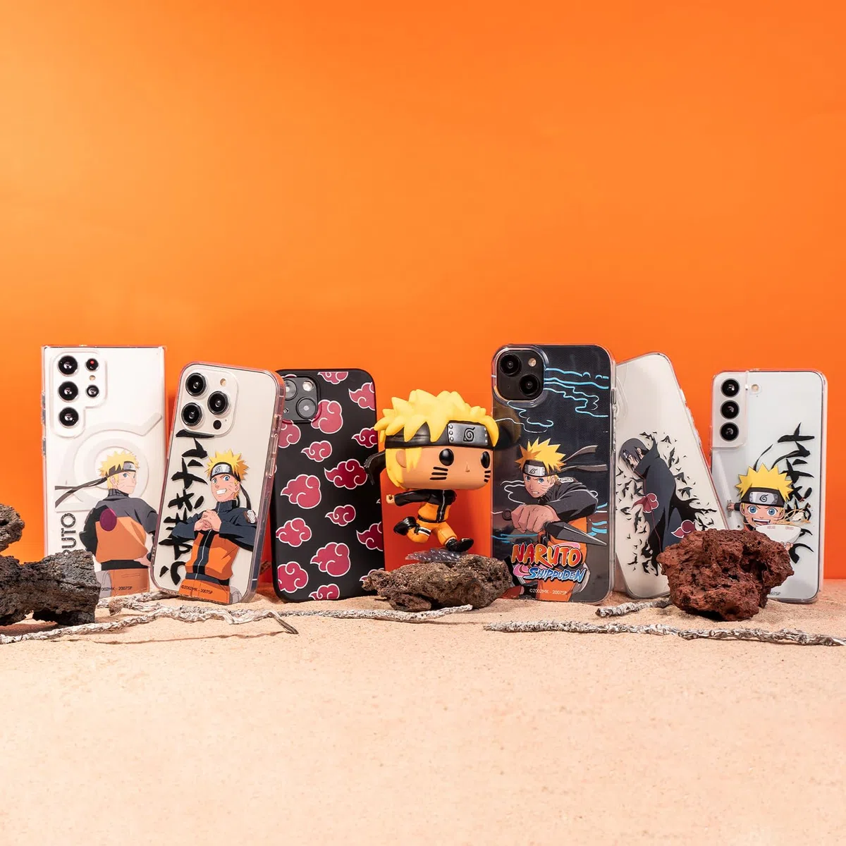 Custodia per iPhone 14 ufficiale Naruto, Akatsuki per proteggere il tuo cellulare. Custodia in silicone liquido nero flessibile con licenza ufficiale