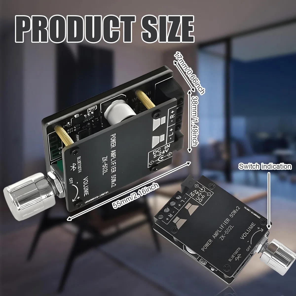 Leikurvo Amplificatore Bluetooth scheda HiFi Stereo, 2.0 Audio Amplifier Board 2x50W Bluetooth Amplificatore Modulo HiFi Stereo, Mini Amplificatore Digitale Scheda