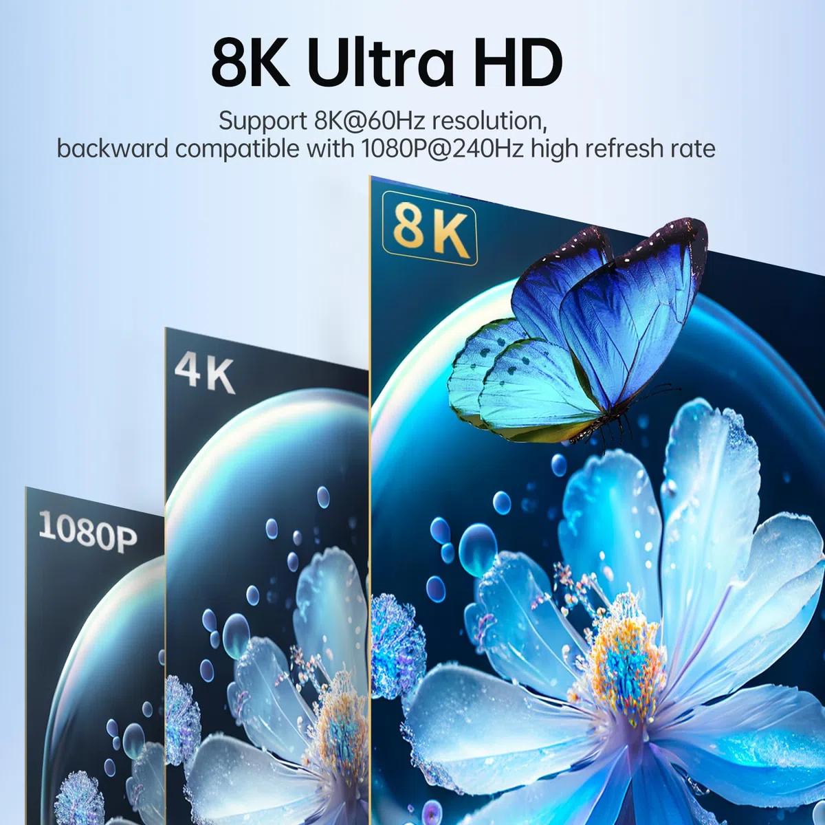 Switch 8K DisplayPort 1.4, DP Switcher 3 in 1 Out, 8K@60Hz 4K@144Hz, interruttore On-click, supporta Dolby Atmos, HDR, DTS, DSC, UHD per PC Monitor Laptop