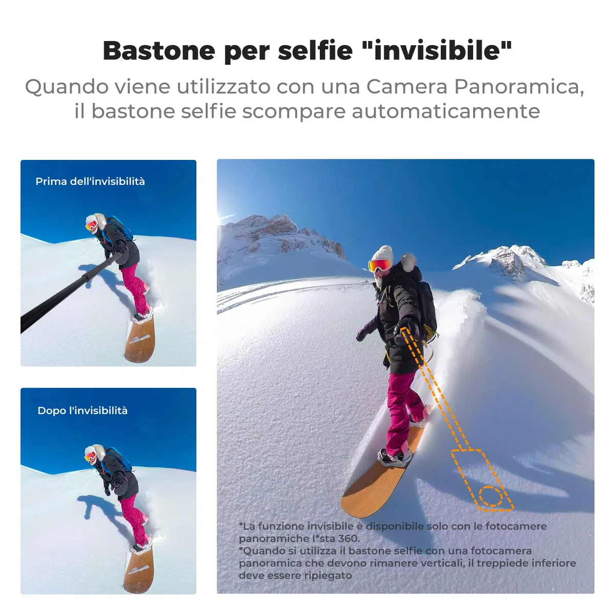 K&F CONCEPT MS21 Treppiede e Palo Selfie Invisibile Telescopico 120cm, Compatibile con Insta360 X5/X4/X3/Ace Pro, Pocket 4/3, GoPro Hero 13-5, Osmo Action 5Pro/4/3, AKASO, Luna Ultra