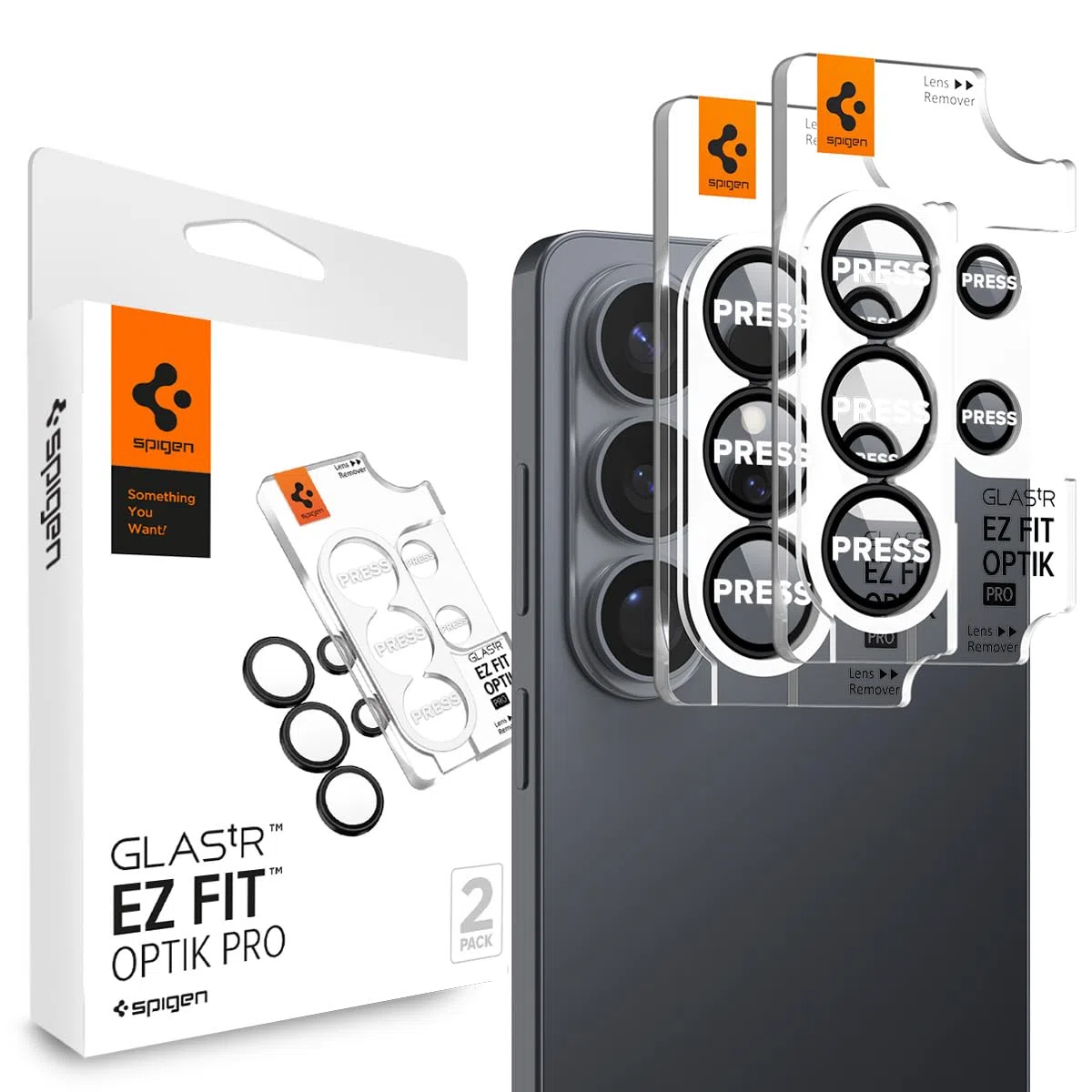 Spigen Glas.tR EZ Fit Optik Pro Protezione Fotocamera compatibile con Samsung Galaxy S26 Ultra, 2 Pezzi, Nero, Anello Individuale, Durezza 9H Pellicola prottetiva