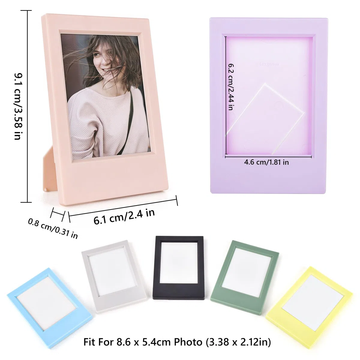 14 confezioni di 2x3 mini cornice portafoto per Instax Mini EVO/12/11/Liplay/SE/Link 3/41/40/99/90/7+ fotocamera a pellicola, supporto da scrivania piccolo con cornice portafoto con pellicola