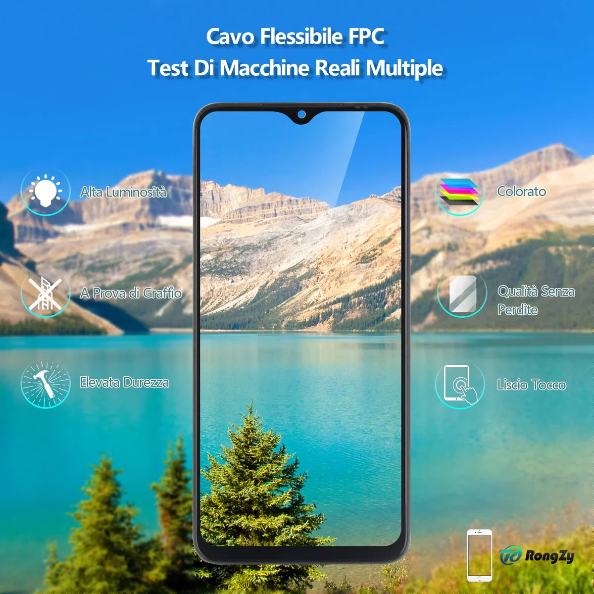 RongZy LCD Schermo per Samsung Galaxy A32 5G A326 SM-A326B Display Digitizer Assembly Vetro di Ricambio Touch Screen con Strumenti (Nero con Cornice)