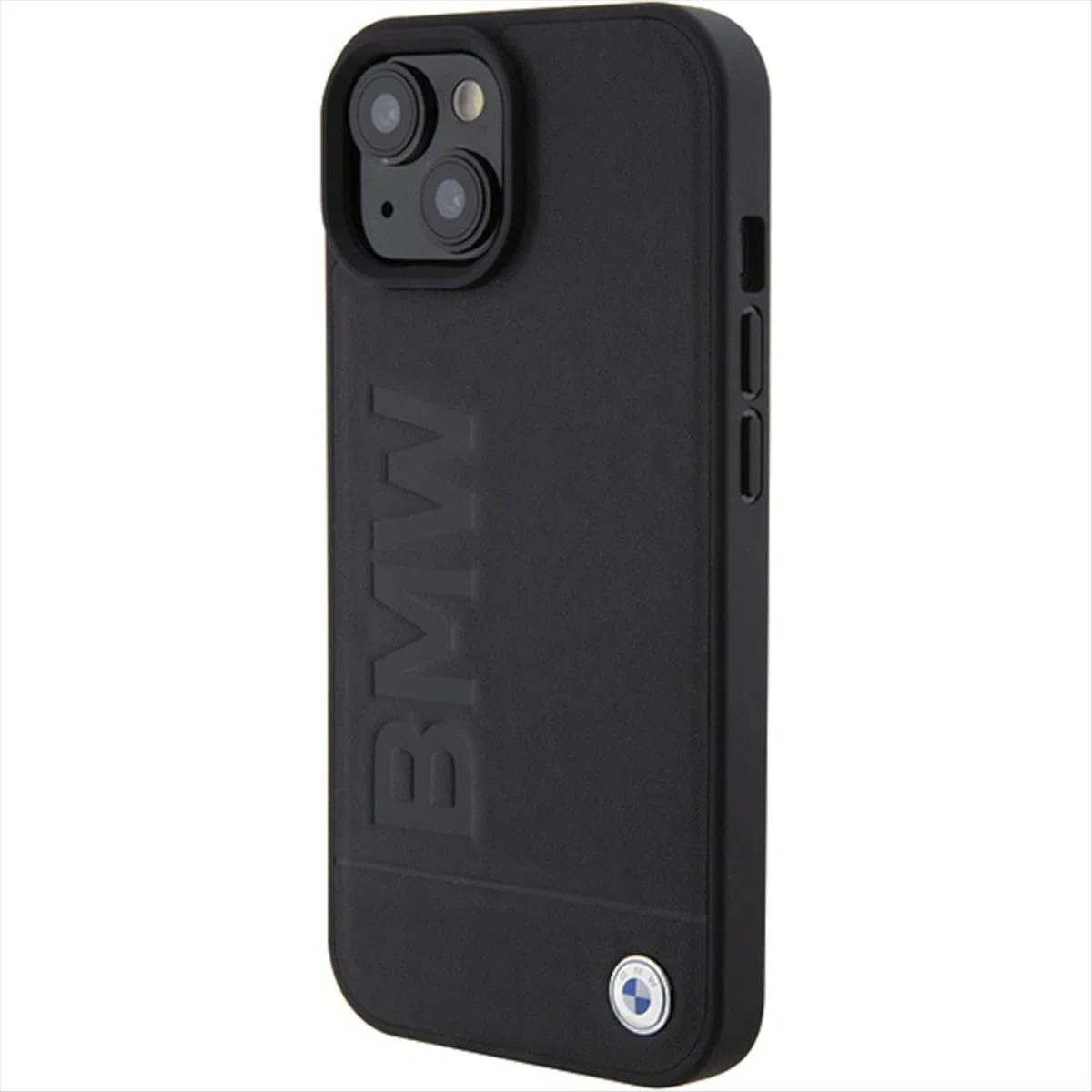 BMW BMHCP15SSLLBK - Custodia in pelle per iPhone 15 da 6,1", colore: Nero