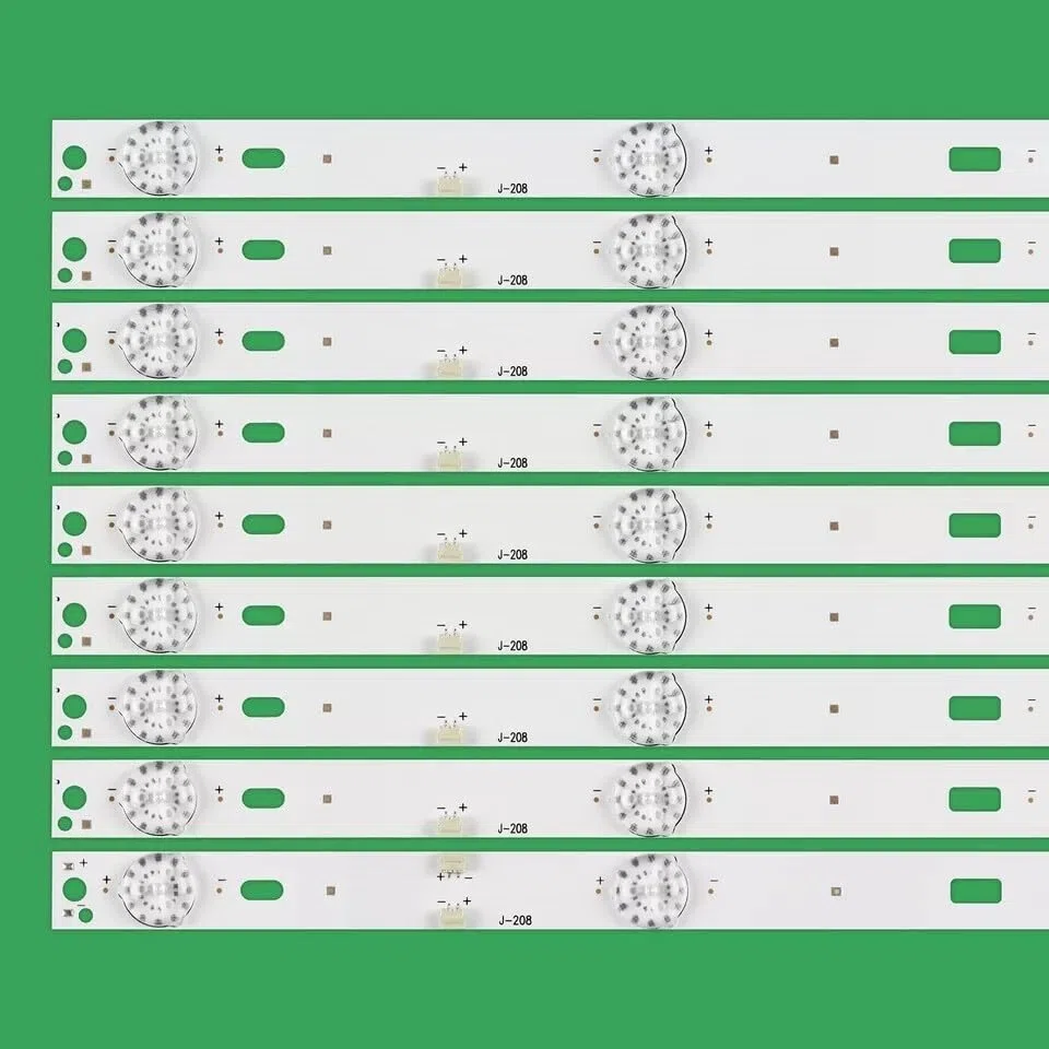 Generico Kit 9 barre LED RETROILLUMINAZIONE compatibili con TV AKAI 55" AKAI MS-L1239-L MS-L1239-R JS-D-JP5510-A61EC CTV5584-UHD-SMART-CURVED - ricambio premium con biadesivo