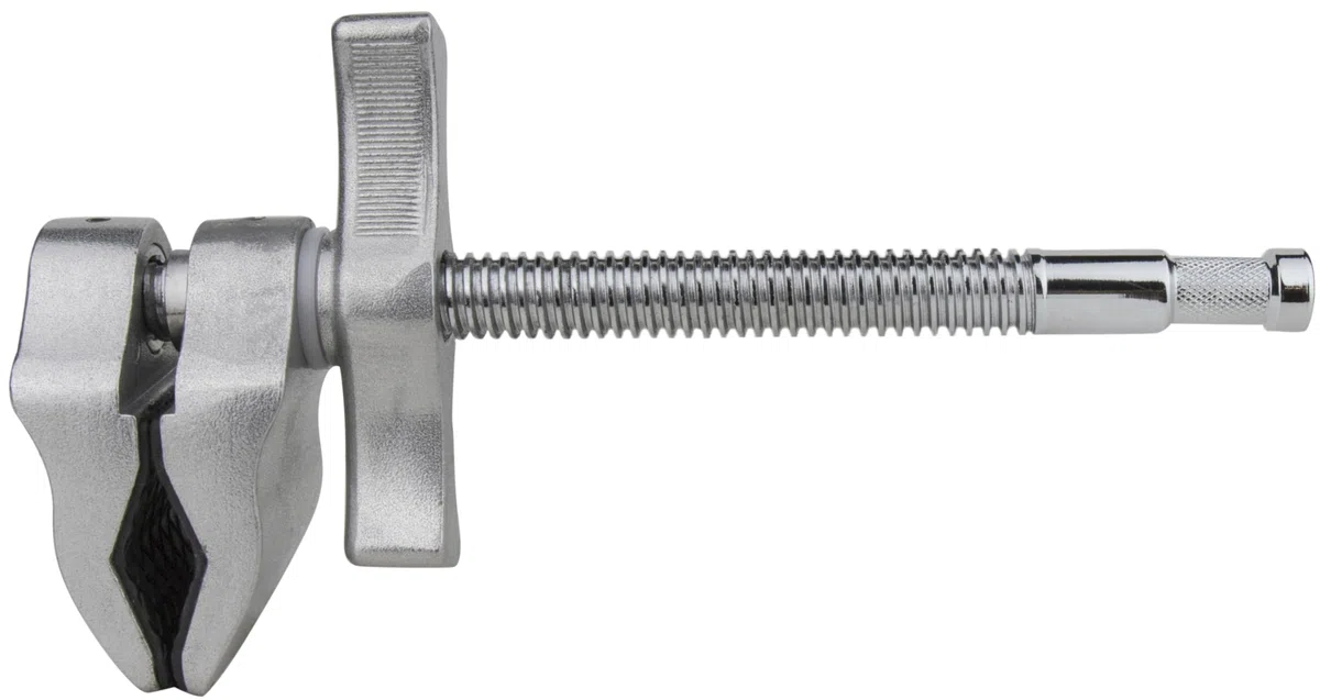 Kupo Super Viser Clamp KCP-600 – Morsetto professionale in alluminio/acciaio per supporti luce, con ricevitore esagonale Convi, portata 30 kg, apertura 1,3–10,2 cm, finitura grigio
