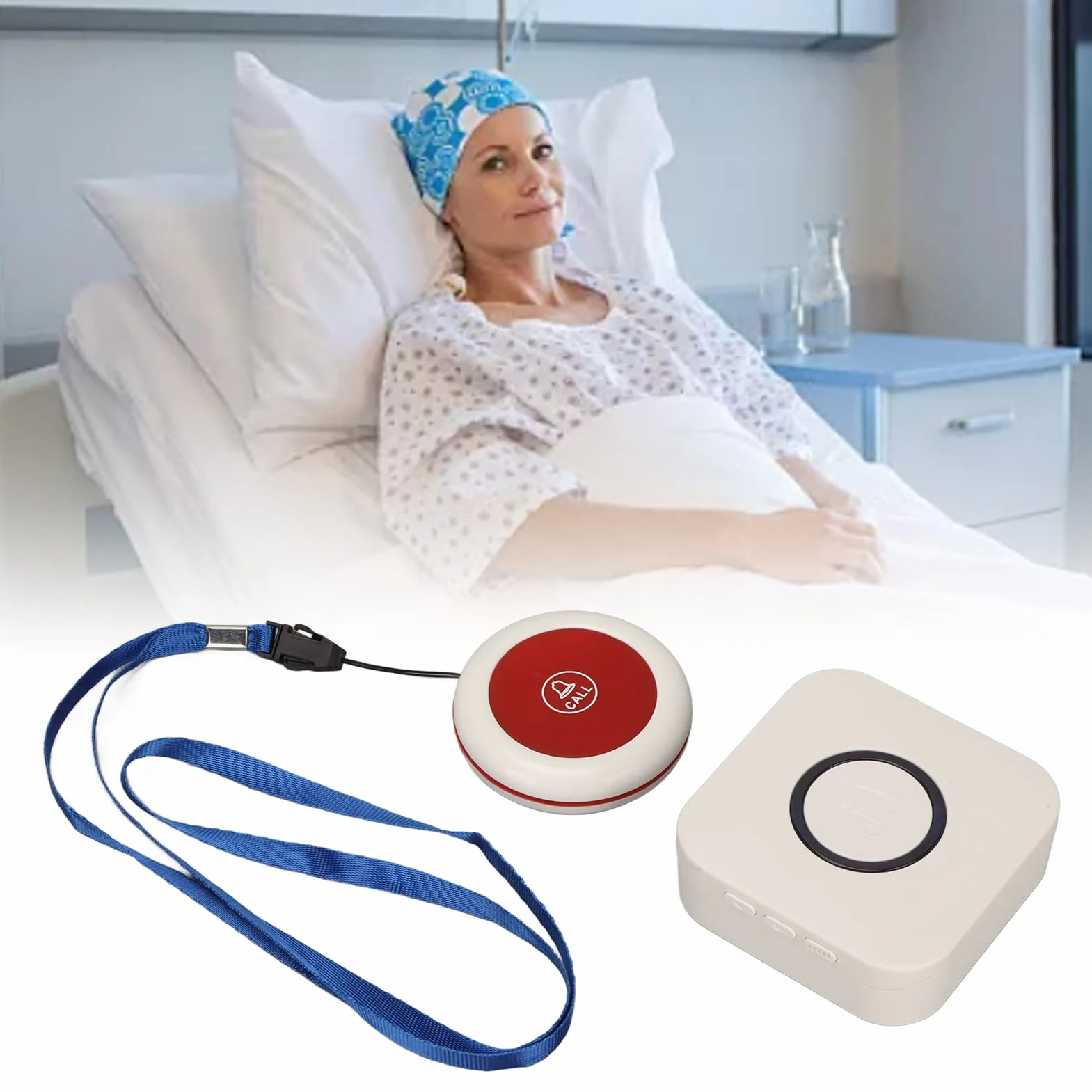 Yctze Cercapersone Wireless, Sistemi di Pulsanti di Chiamata per Anziani, Dispositivi di Allarme Caduta per Anziani, Pulsanti di Aiuto con Collana, Volume 38 Musica a 4 Livelli