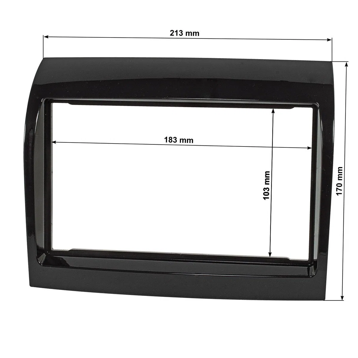 tomzz Audio 2414-051 Cornice radio doppio DIN compatibile con Fiat Ducato (250) Peugeot Boxer Citroen Jumper 2011-2014 Piano Black Lacquer