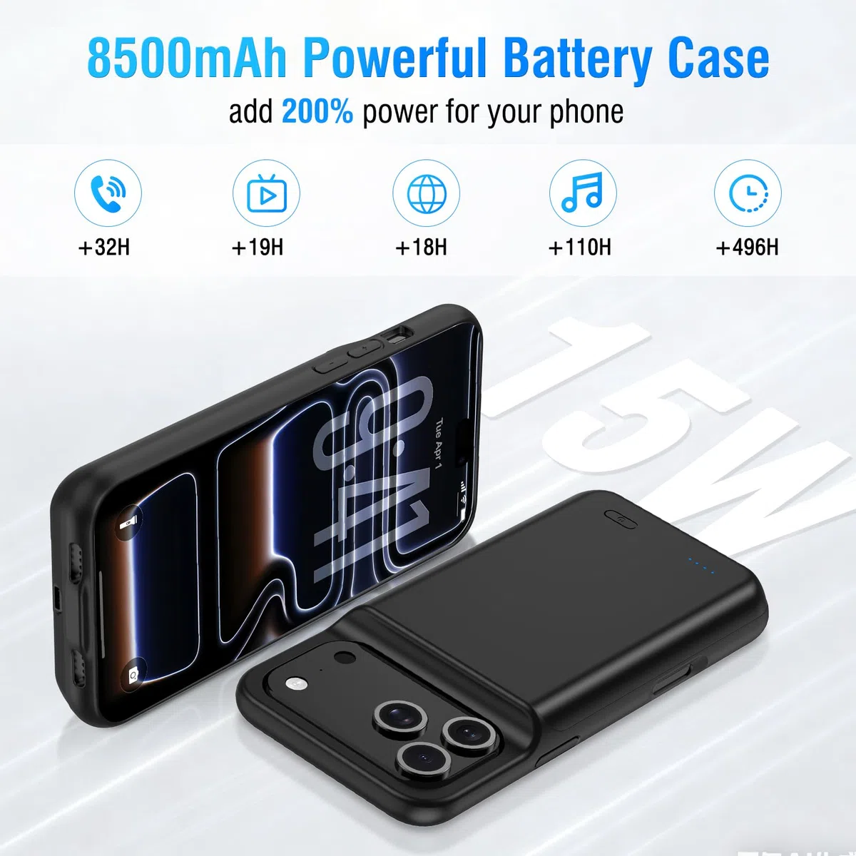 Custodia Con Batteria Per iPhone 17 Pro Max (6,9 Pollici), Caricabatterie Portatile Da 8500 mAh, Custodia Ultra Sottile Con Batteria Estesa E Custodia Protettiva Con Funzione Di Ricarica Per