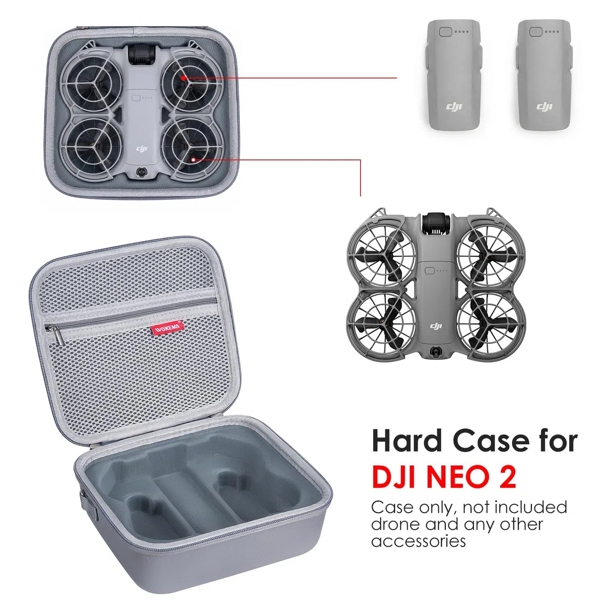 Borsa porta drone per DJI Neo 2, custodia rigida impermeabile per DJI Neo 2, borsa da viaggio in PU portatile e compatta con tracolla