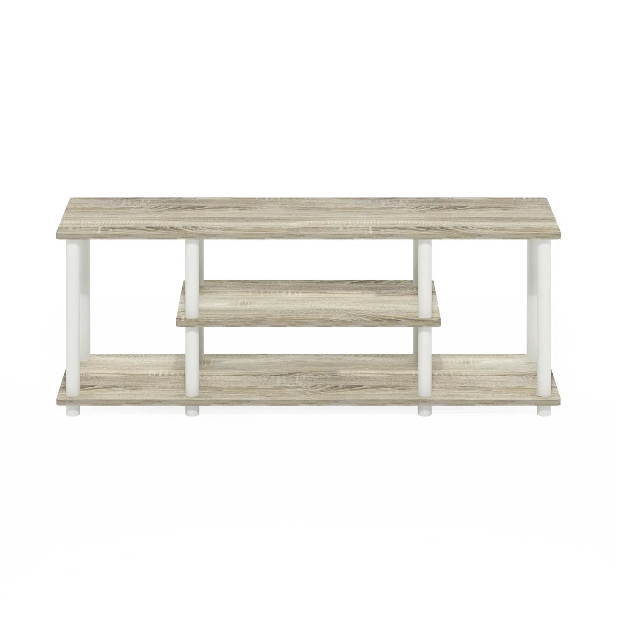 Furinno Supporti TV di Intrattenimento a 3 Livelli, Oak/White, 140 cm