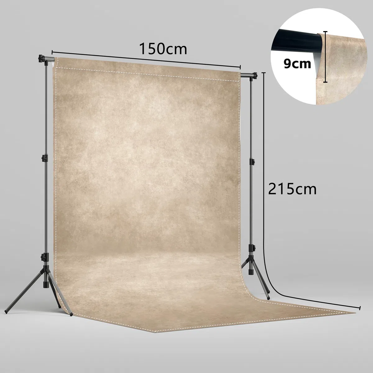 Luminora 1,5x2,1m Tessuto beige Astratto, Sfondo Fotografia Ritratto per Adulto, Neonato e Bambino, Studio Booth, Tasca (Senza supporto, senza clip)