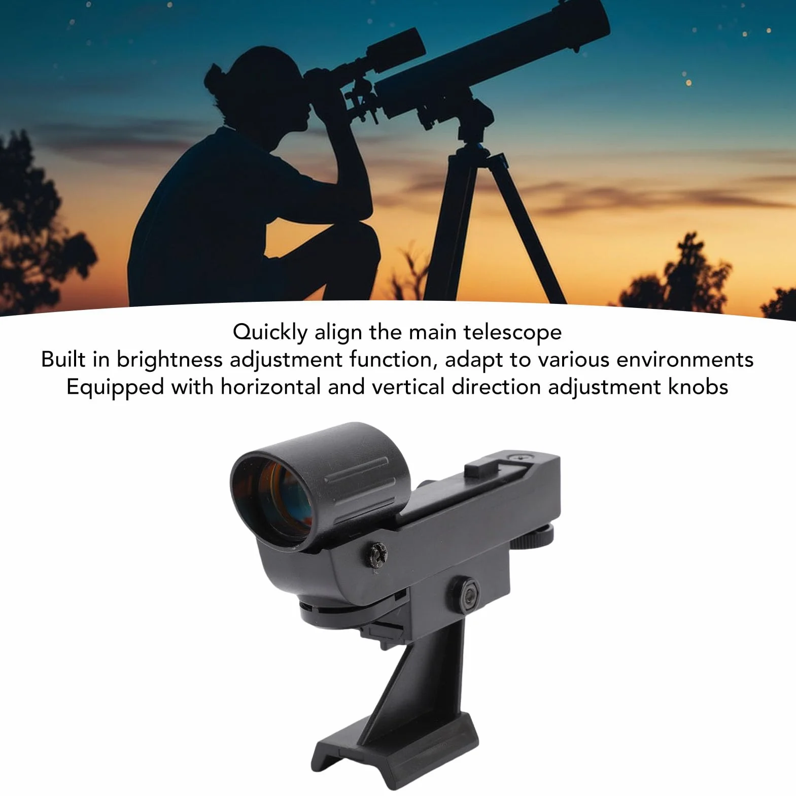 VBESTLIFE Puntatore a Stella di FindersCope per Telescopi Astronomici 80/90/ 130EQ con Staffa da Scivolo