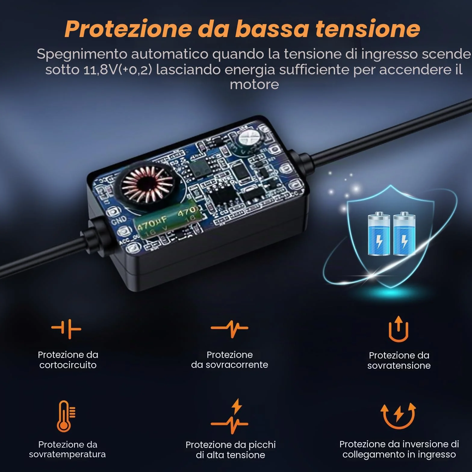 GKU Dashcam Kit Cablaggio USB-C 12V-24V a 5V/2,5A 3,5 Metri Monitoraggio Parcheggio 24 Ore Protezione Bassa Tensione