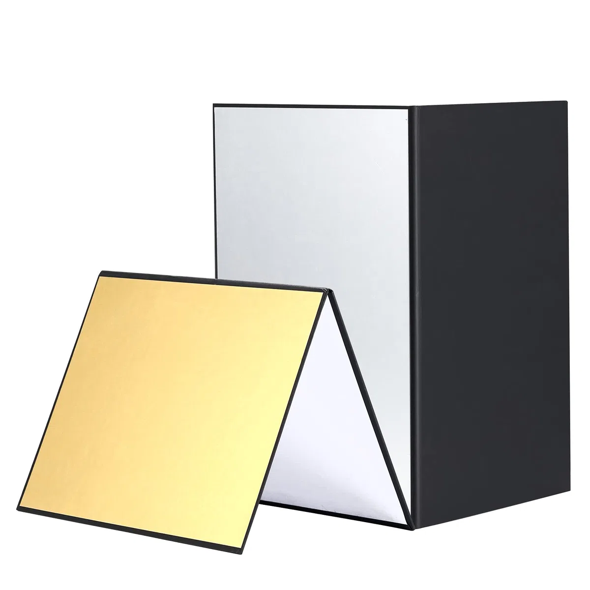 Soonpho Riflettore di Luce in Cartone 3 in 1, Pannello Riflettente Pieghevole per Fotografie di Nature Morte, Fotografia Desktop, Gioielli, Cibi, Cosmetici(2 Pezzi A4 - Oro/Argento, Bianco, Nero)