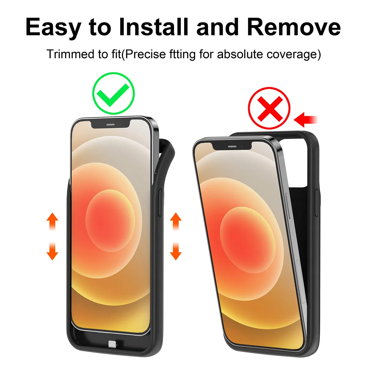 Custodia con batteria per iPhone 13 Mini, 6800 mAh, custodia protettiva ultrasottile portatile con ricarica intelligente