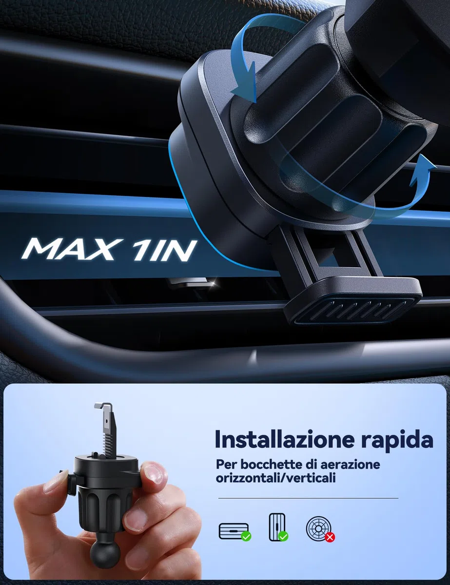 JOYROOM per il caricatore del supporto dell'automobile di MagSafe, caricatore veloce dell'automobile di 15W MagSafe DE