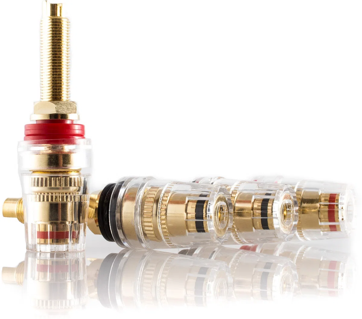 Morsetti 24 K placcato oro lungo speaker terminale Binding Post banana Jack Audio Terminali High End loetbar 4 mm Oro 4 X