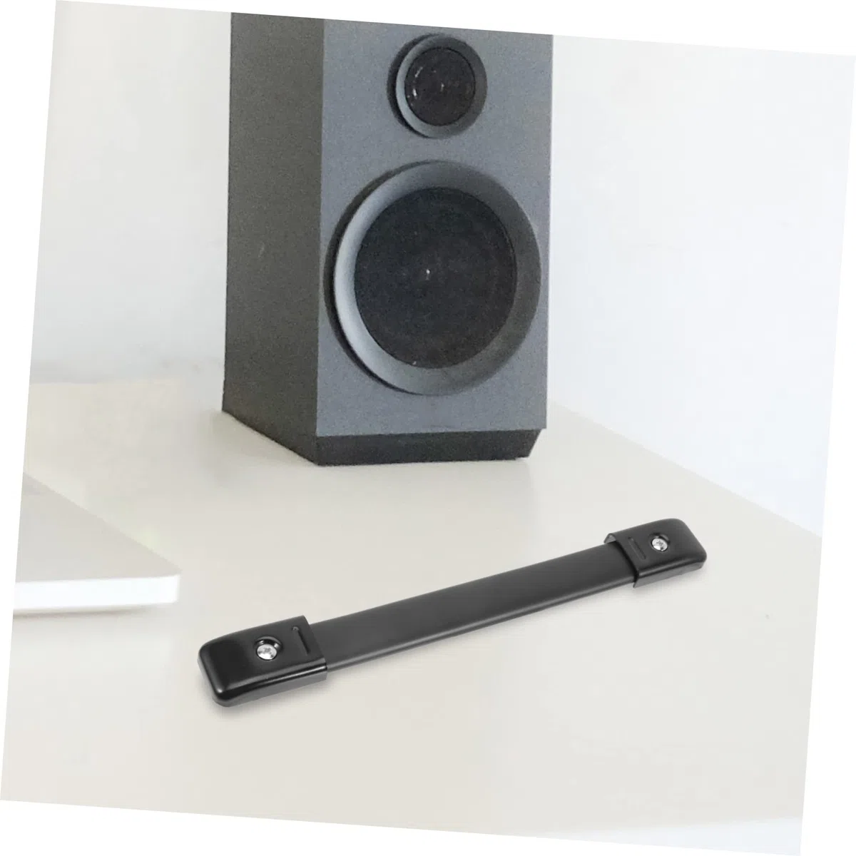 Maniglia di Ricambio Nera per Altoparlante Design Semplice, Materiale in Pelle Artificiale e Lega, Liscia e Facile da Trasportare per Cabinet Altoparlante