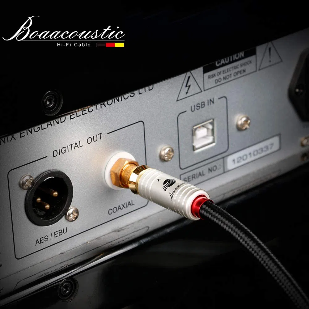 BOAACOUSTIC JIB Cavo RCA Audio Alta Qualità Cavo Coassiale Subwoofer digitale Maschio/Maschio Connettori Placcati Oro 24K, S/PDIF Digitale, per Home Audio e hi-fi, Sistemi Hi-Fi 1m