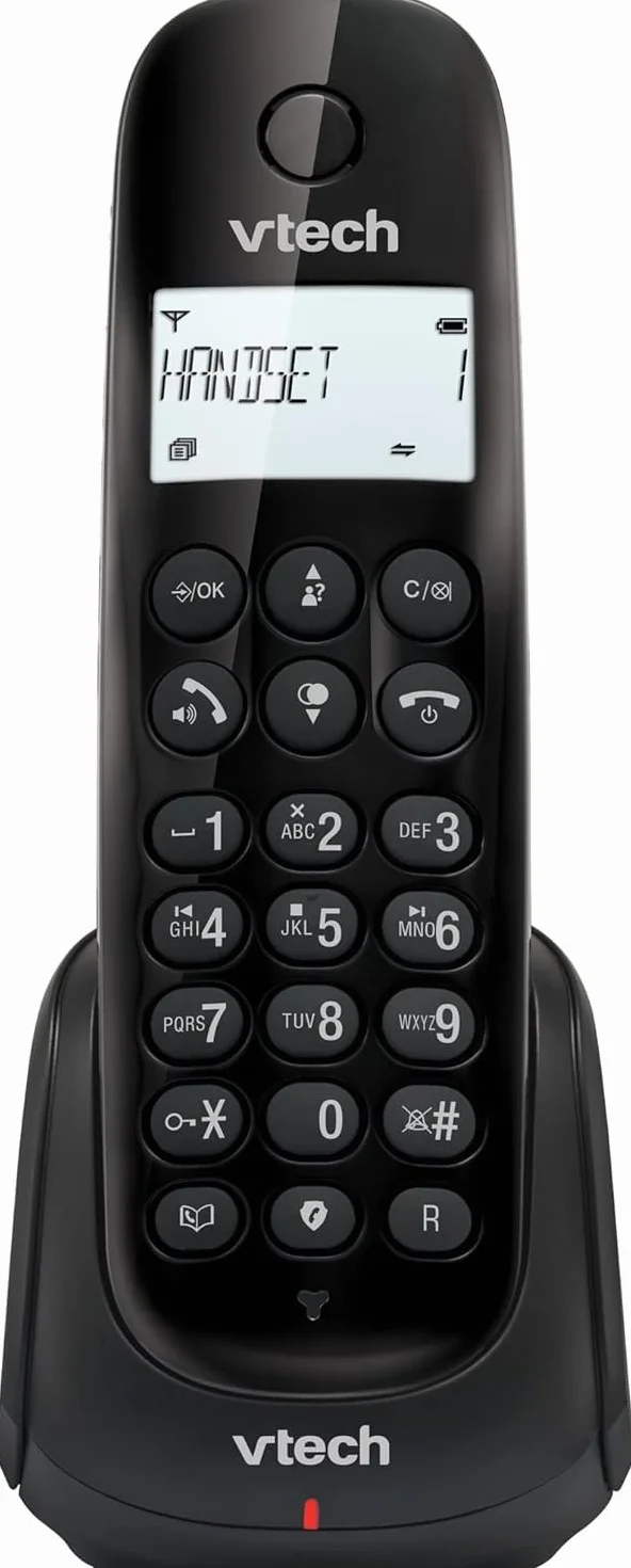VTech CS1450 Telefono cordless DECT con segreteria telefonica, funzione vivavoce, blocco chiamate, identificazione chiamante/funzione di chiamata in attesa, display retroilluminato, modalità ECO