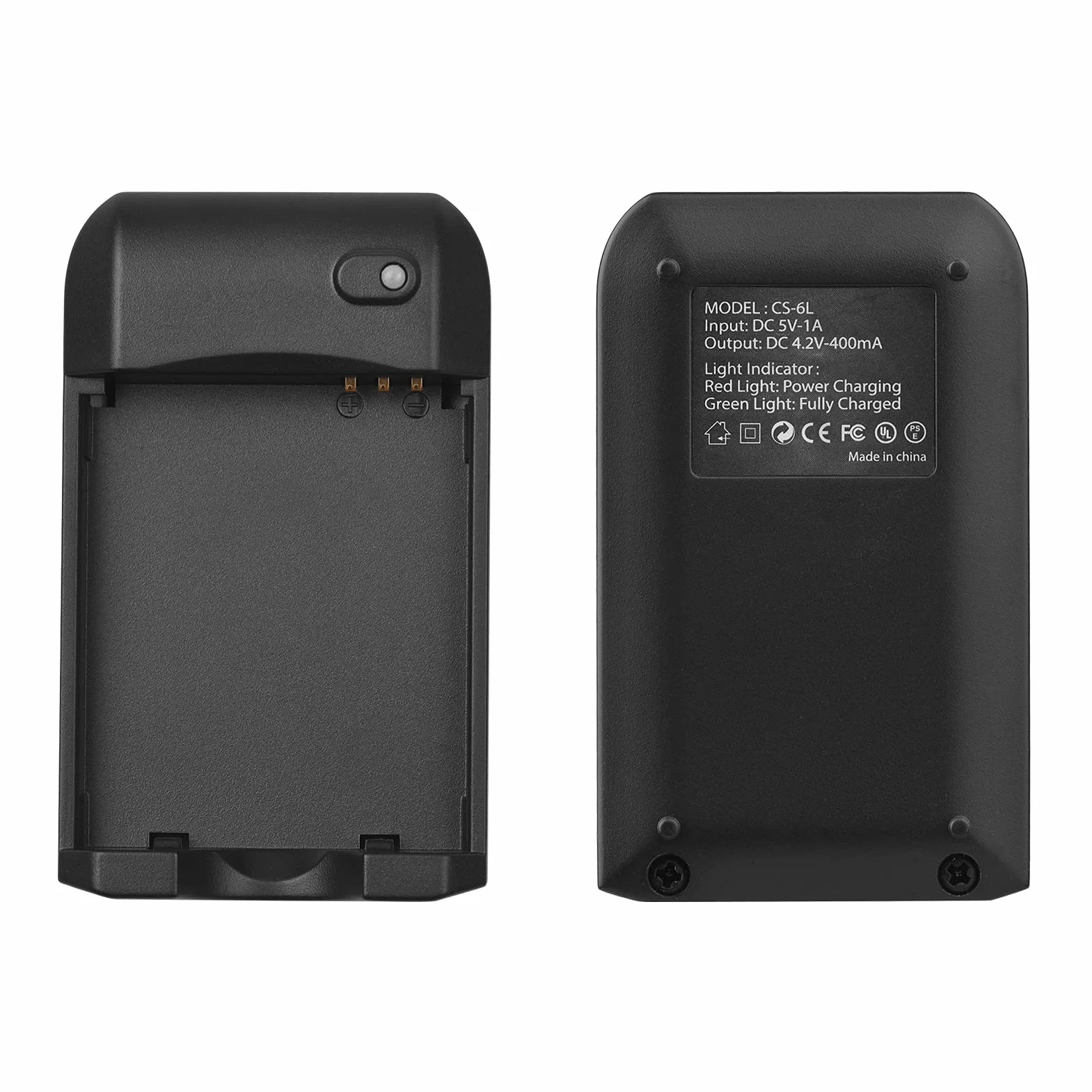 Andoer Caricabatteria NP-6L con spia LED + 2 batterie NP-6L 3.7V 700mAh con cavo di ricarica USB