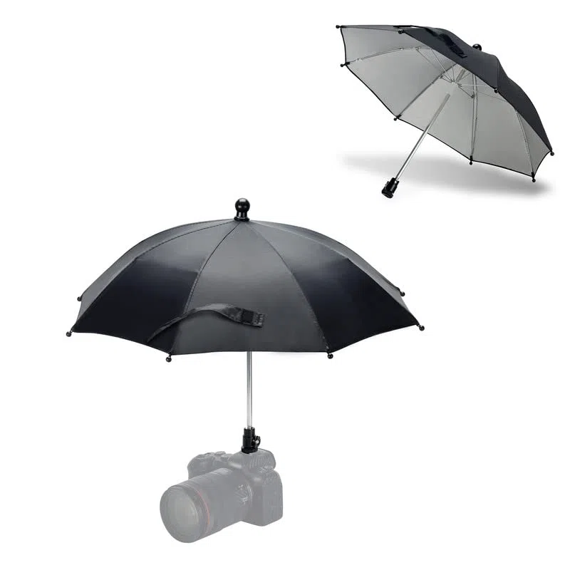 JJC Ombrello per fotocamera Hot Shoe Parasole Copertura per pioggia portatile resistente alle intemperie per proteggere la fotocamera dalla pioggia e dalla luce del sole (Dia. 19.7 ''/ 50cm)