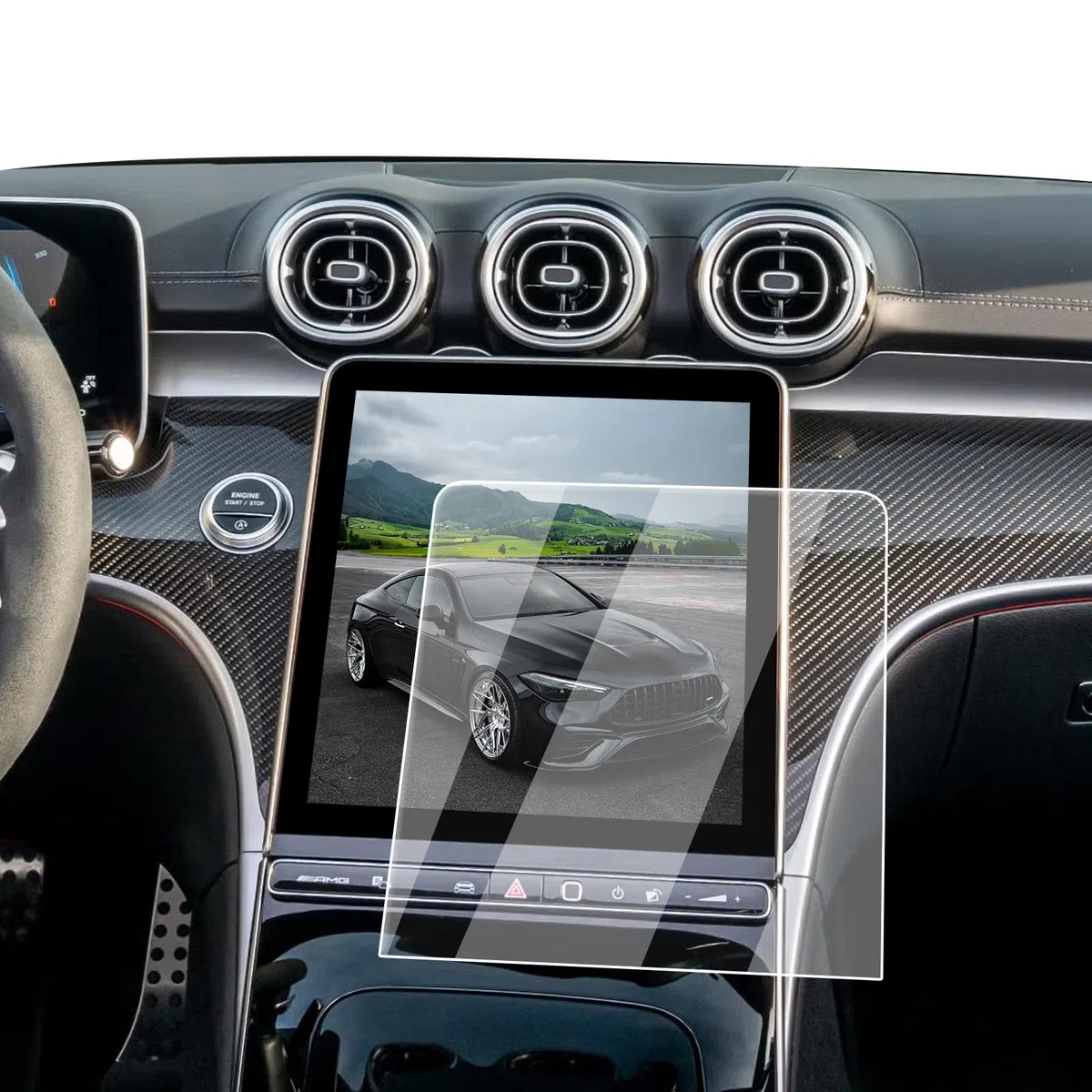 ECOZEN Pellicola protettiva Mercedes GLC X254 2023-2025/C-Klasse W206 2021-2025/CLE Coupe 2025 11,9" Navigation Pellicola Protettiva 9H vetro smerigliato, Antiriflesso Anti-Impronte Screen Protector