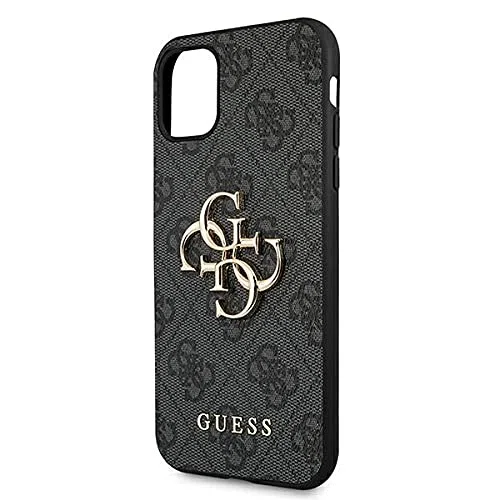 GUESS GUHCN614GMGGR - Cover per iPhone 11 6,1", colore: Grigio 4G, logo Big Metal