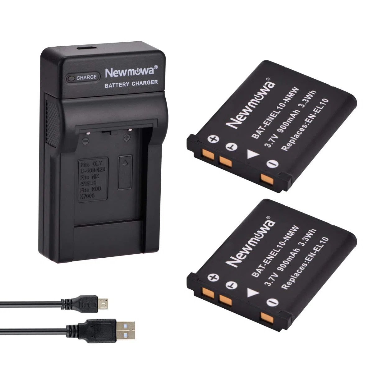 Newmowa EN-EL10 Batteria (confezione da 2) e Portable USB Caricatore kit per Nikon Coolpix S60, S80, S200, S202, S203, S205, S210, S220, S225, S230, S500, S510, S520, S570, S600