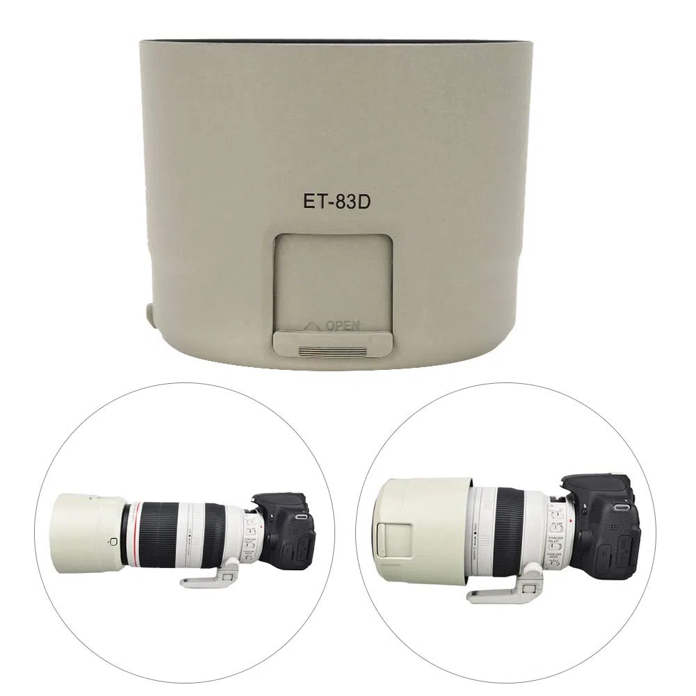 Paraluce per Fotocamera ET-83D Paraluce in plastica Bianca per EF 100-400mm f/4.5-5.6L IS II USM Evita la foschia Durante Il Flash in controluce o la Fotografia Notturna