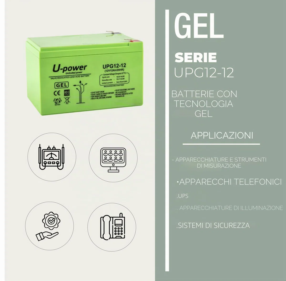Batteria Piombo Gel 12Ah 12V