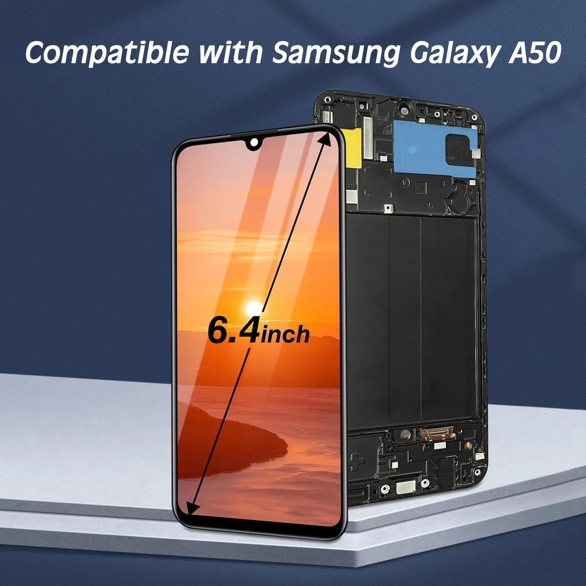 Sostituzione Schermo per Samsung Galaxy A50, con Telaio A505F A505FN A505W A505U A505U1, Assieme digitalizzatore Display LCD con Strumenti di Riparazione
