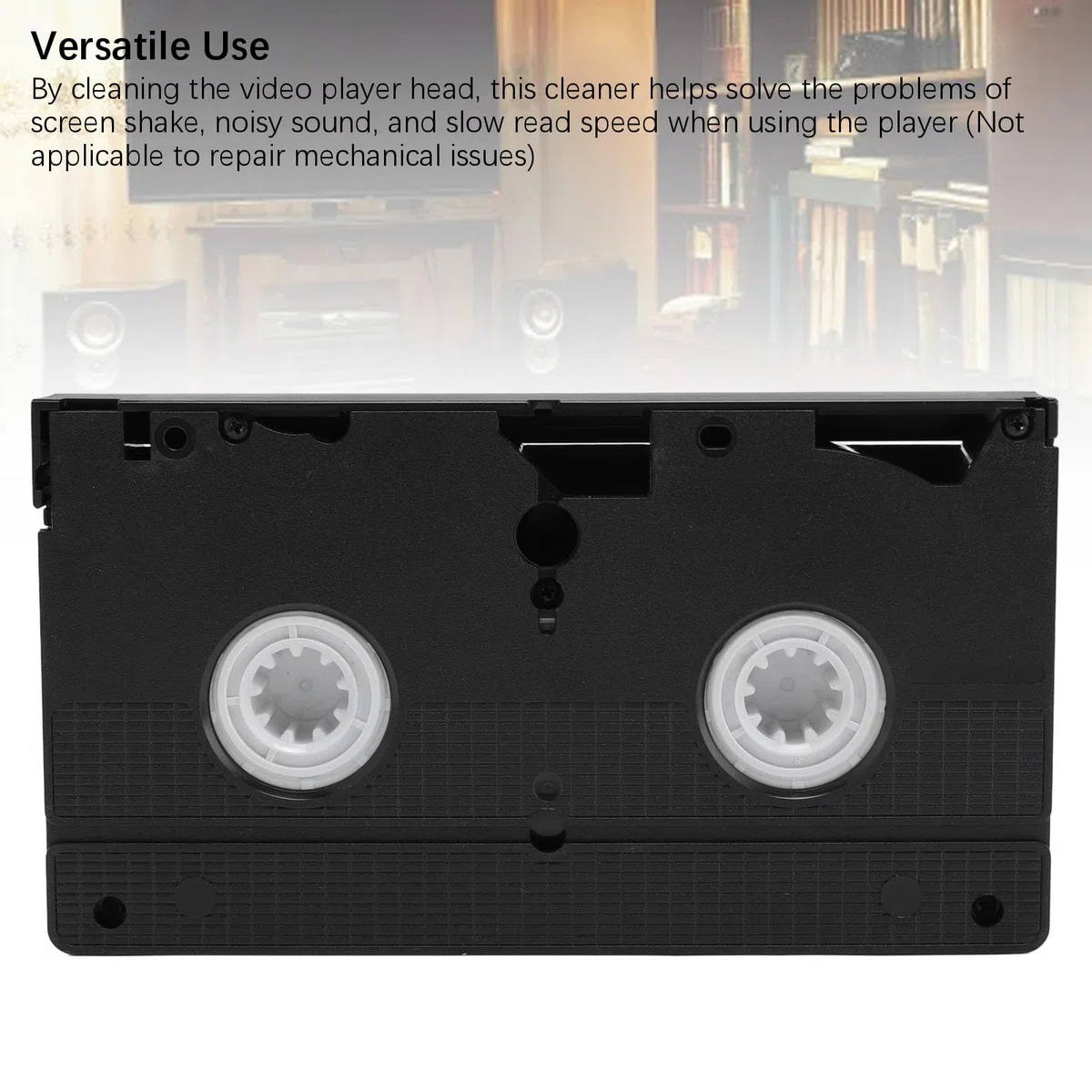 Garsent Pulitore per testine VCR, detergente per testine VHS, detergente per testine video VHS per lettori VCR VHS, tecnologia a secco, riutilizzabile fino a 50 volte, non richiede liquidi