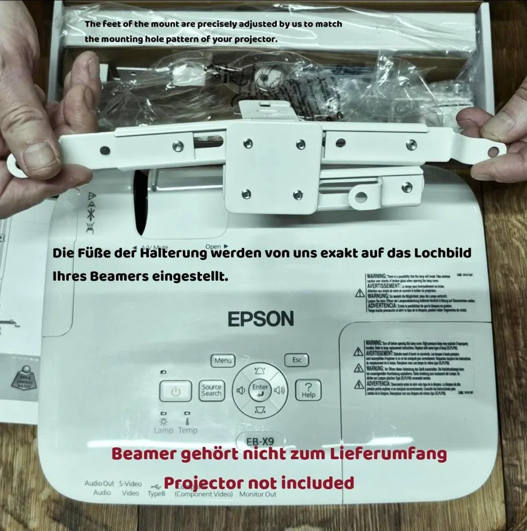 ELIX Supporto da soffitto adatto per proiettori Epson – premontato su misura per diversi modelli, garantisce una vestibilità precisa e un facile montaggio (Per Epson EH-TW840)