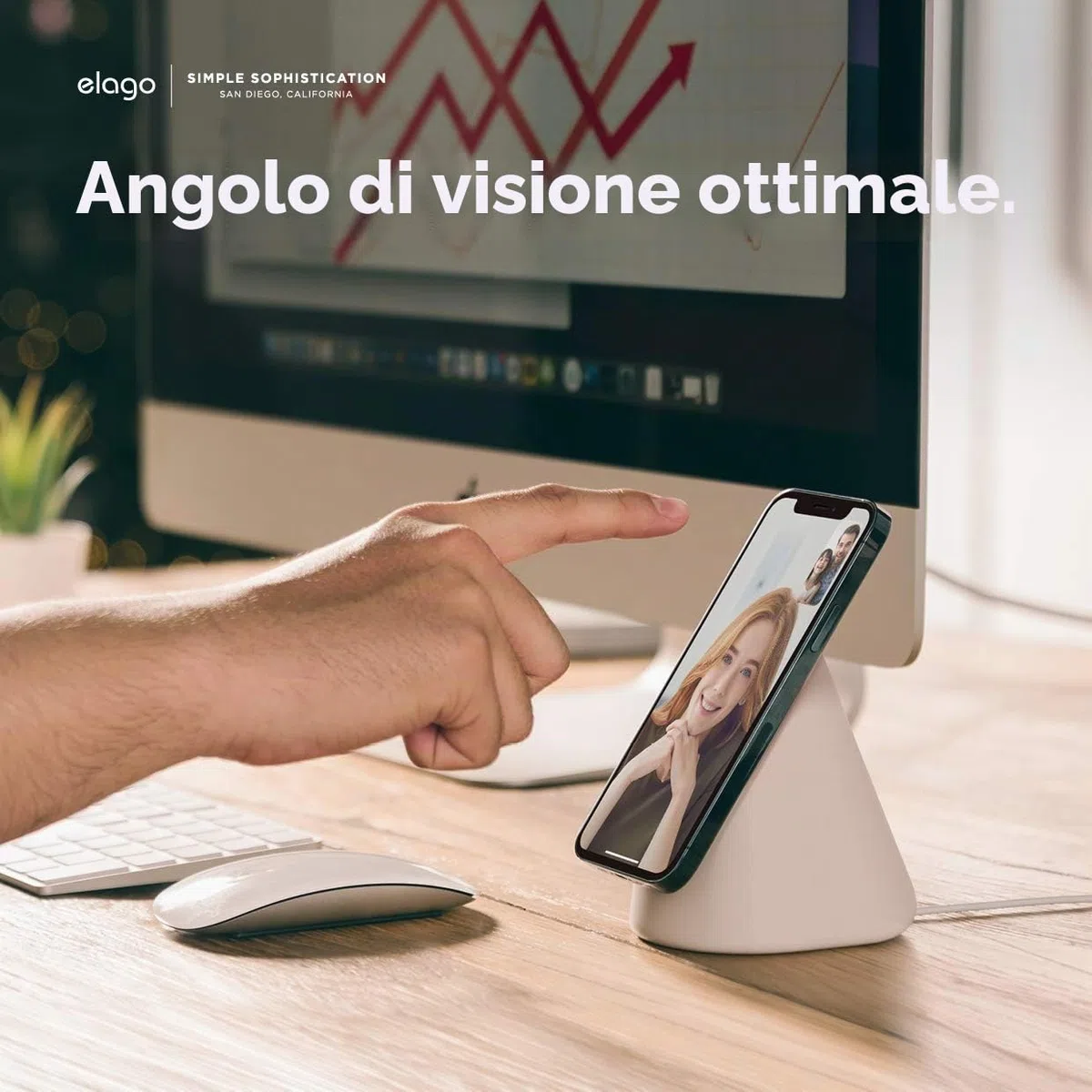 elago MS1 Supporto di Ricarica Wireless - Compatibile con Caricatore MagSafe e iPhone 17/16/15/14/13/12, Silicone Premium, Progettato per Modalità StandBy [Caricatore Non Incluso] (Nero)