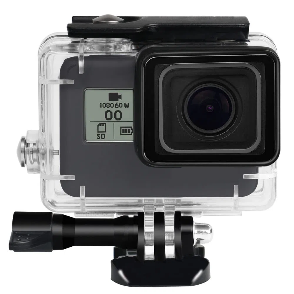 Custodia subacquea impermeabile 60 m trasparente con filtro rosso-viola-rosa Compatible with GoPro Hero (2018), GoPro Hero 7 Black, GoPro Hero 6/6 Black Hero 5/5 Black