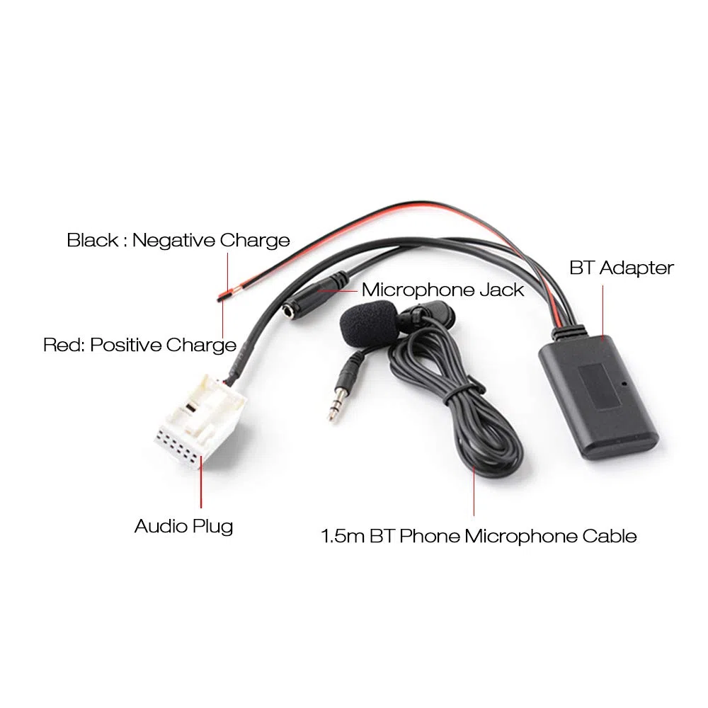 Adattatore Bluetooth ricevitore audio wireless con microfono per Mercedes Benz Audio20 50 W169 W245 W203 W209 W164 W221 R230 spina 12 PIN