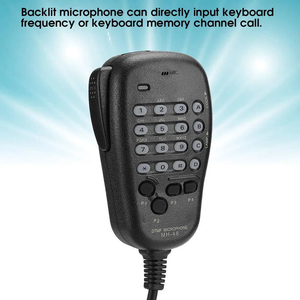 Sxhlseller Microfono Portatile - Microfono Portatile MH-48 DTMF 6 PIN per la Stazione Radio Microfono Retroilluminato
