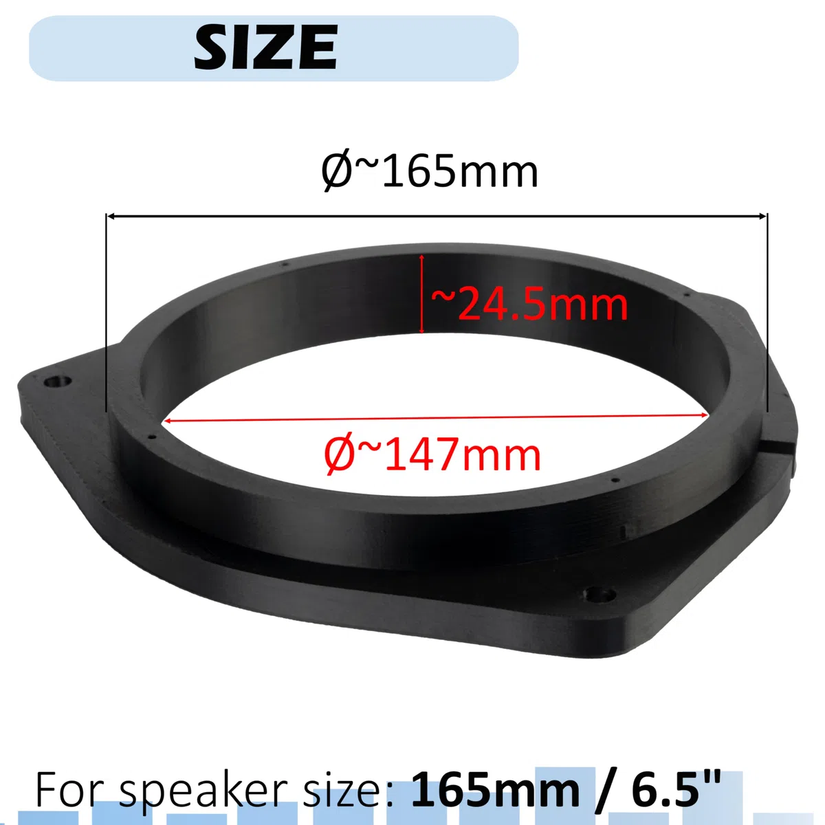 Aerzetix Set di 2 adattatori per altoparlanti Ø165 mm compatibile con Toyota Auris I(E150) / Avensis II(T25) / III(T27) / Corolla IX(E120) / Verso II(R1) / RAV4 II(XA2) / V(XA5) / Aygo X(AB7)