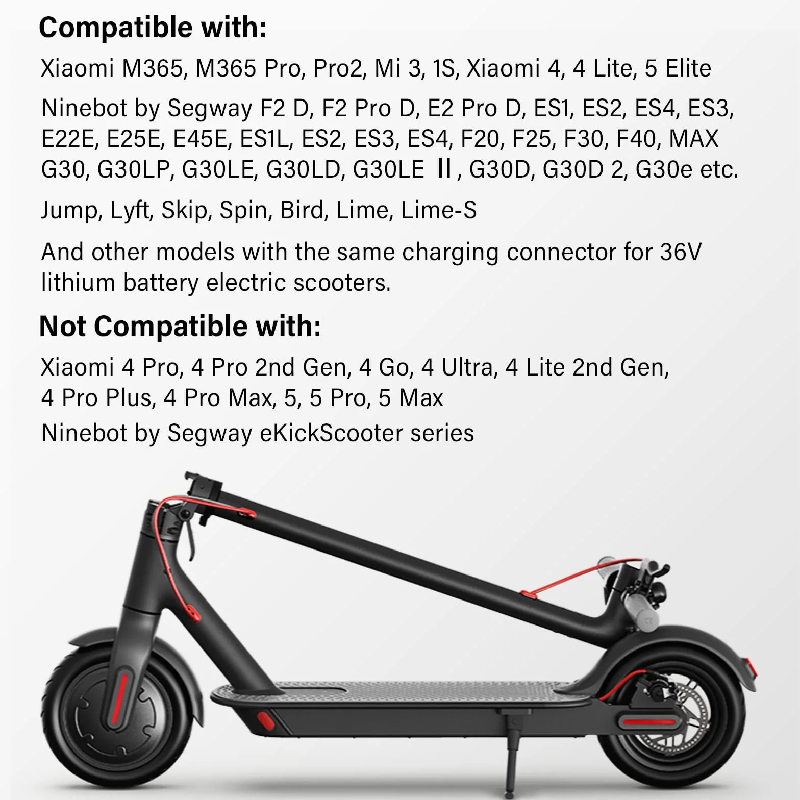 42V 2A Caricatore Monopattino, Caricabatterie Monopattino Compatibile con Xiaomi M365, M365 Pro, Pro 2, Mi 4, 4 Lite, 5 Elite, Serie di Ninebot Segway, Caricatore Rapido da 84 W