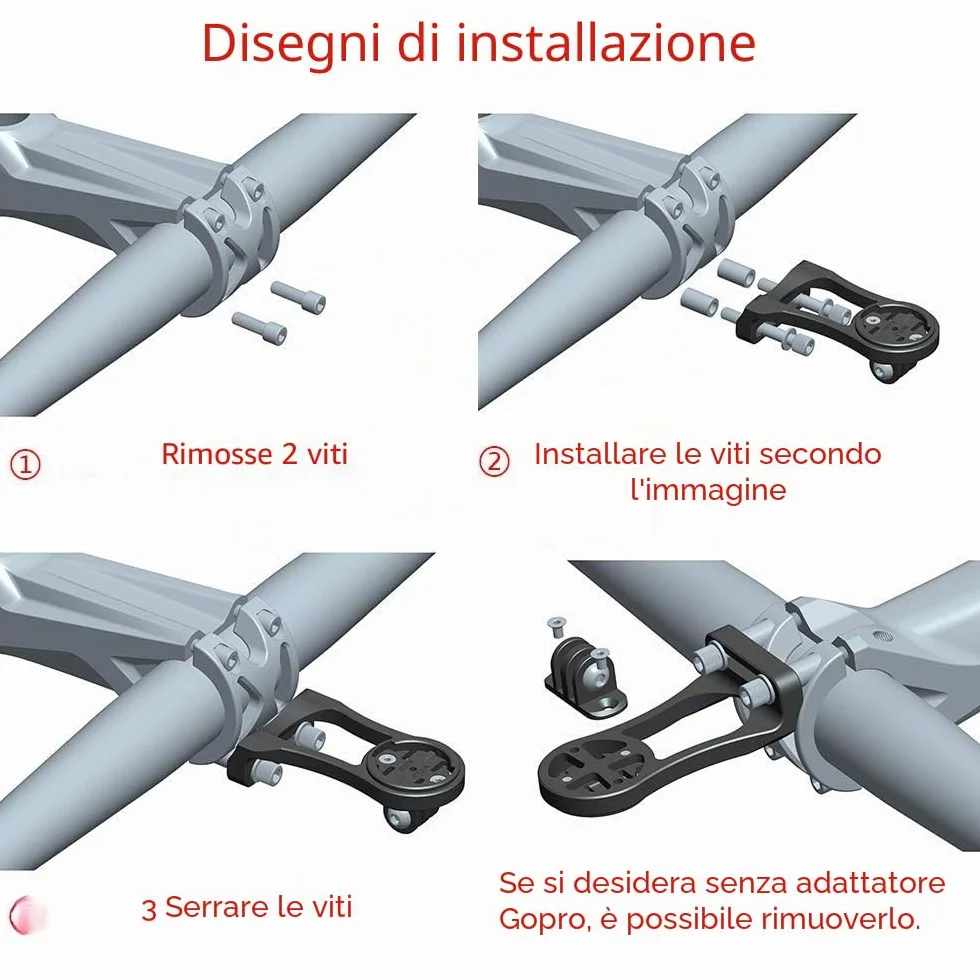Best Tek Supporto esteso per manubrio bicicletta per NiteRider Garmin Edge 25/130/200/500/510/520/800/810/820/1000/1030
