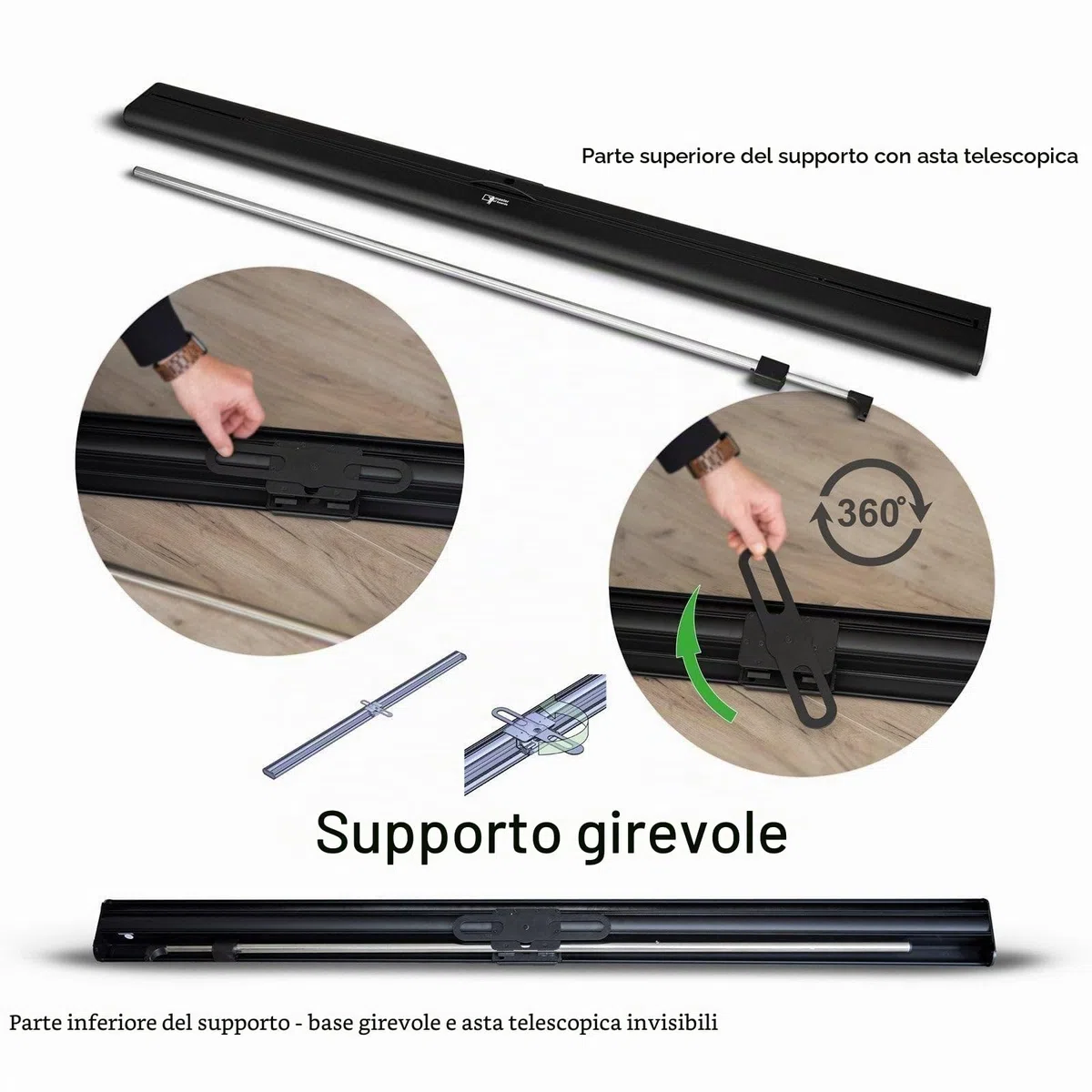 Floordirekt Greenscreen Rollup - Sfondo per foto estraibile con supporto, per foto, video, TV, gaming, distanza di sfondo da studio, 150 x 200 cm