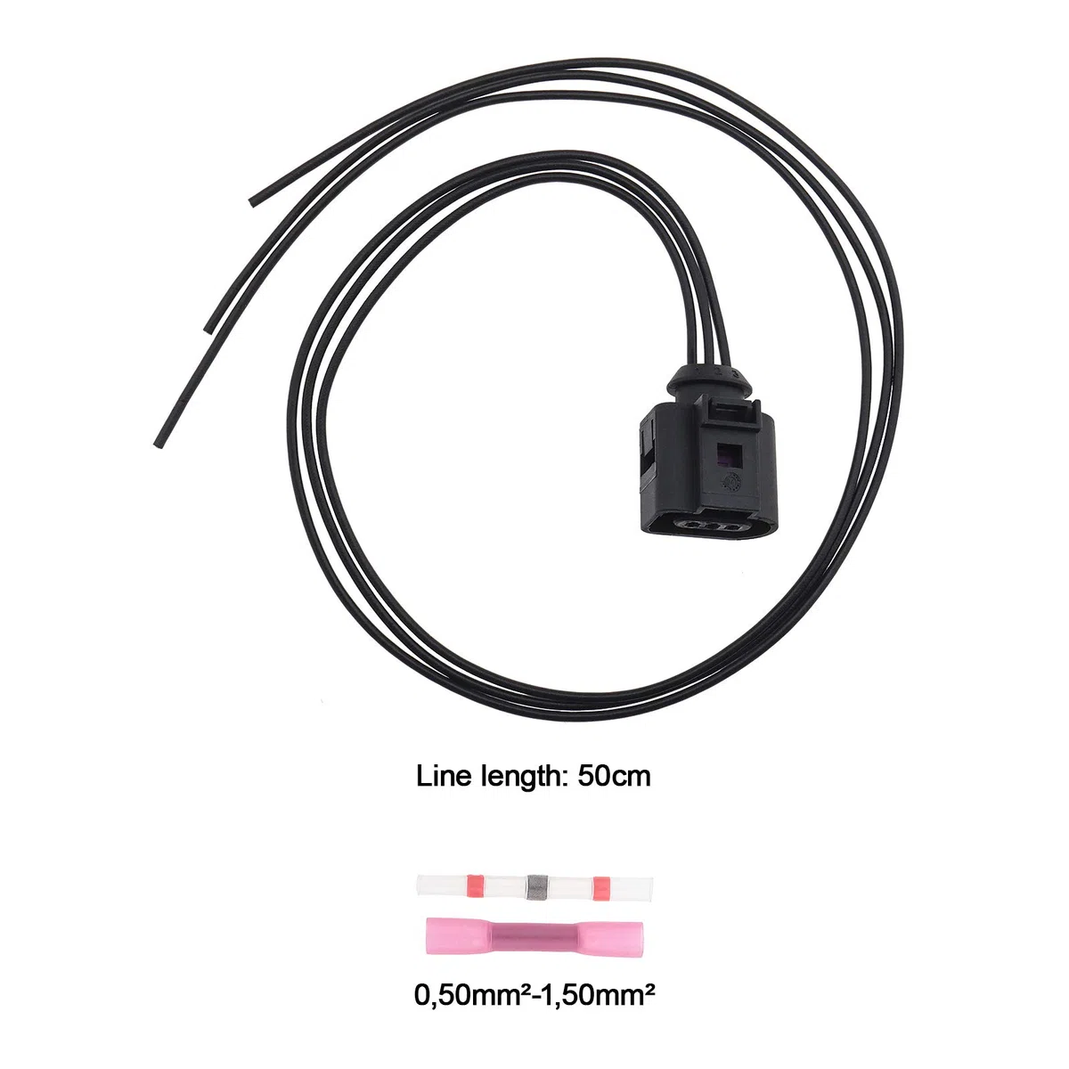 EMSea Connettore a 3 poli prima cablato spina Pigtail spina e kit connettori termoretraibili compatibile con 1J0973703-3Pin (femmina)