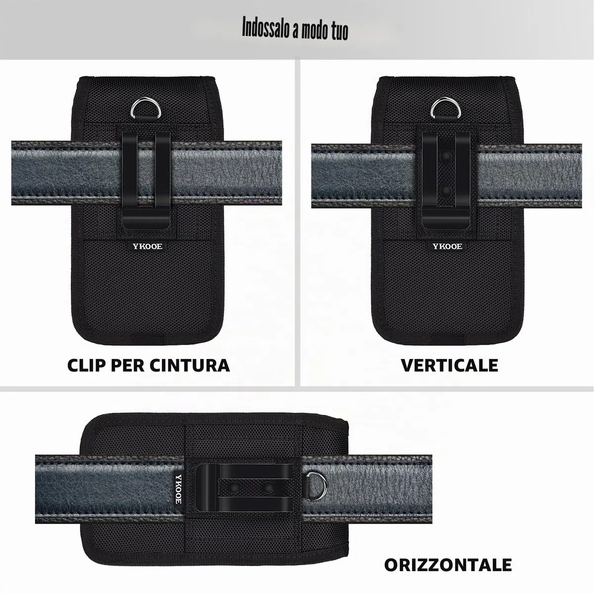 Fondina porta Cellulare, ykooe Portatelefono da Cinta Marsupio Telefono