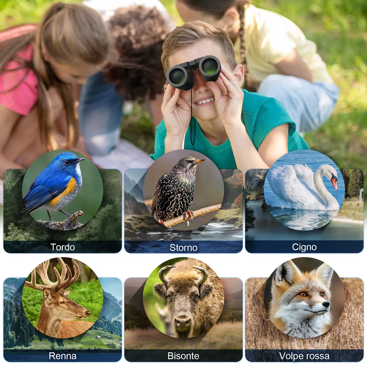 Binocolo 10x25 per bambini adulto, piccolo compatto leggero mini tascabile binocolo per bird watching, viaggi, osservazione delle stelle, caccia, campeggio, concerti, teatro, sportivo, opera