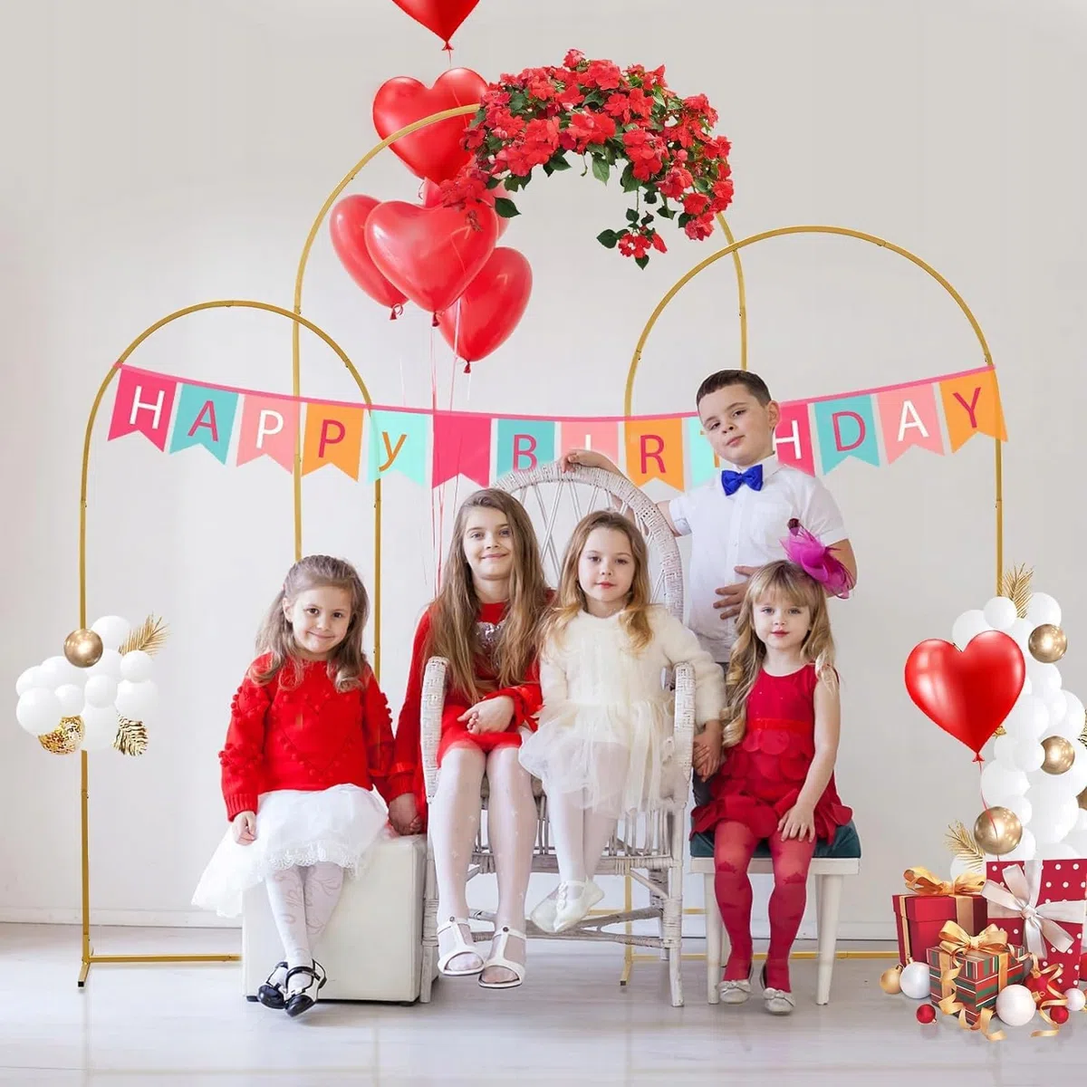 1 x 2 m supporto per arco da parete per palloncini sfondo fotografico COMUNIONE Wedding Rack 2 m pesi