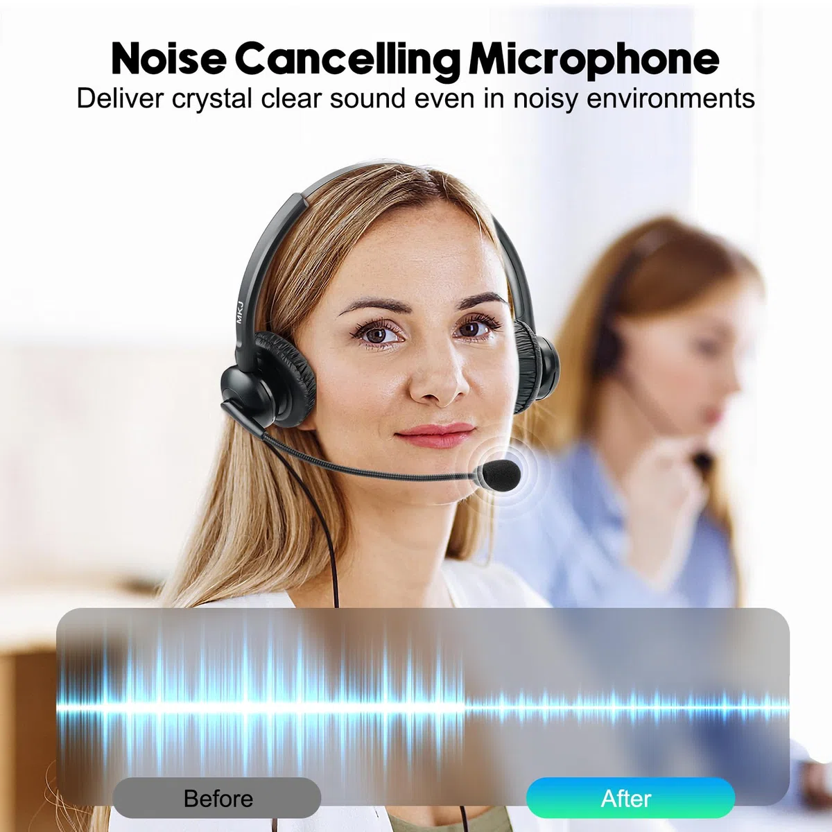 Cuffie telefoniche RJ9 Call Center Ufficio Telefono fisso da scrivania Cuffie con microfono con cancellazione del rumore per Avaya Polycom Aastra Mitel Gigaset Alcatel Fanvil